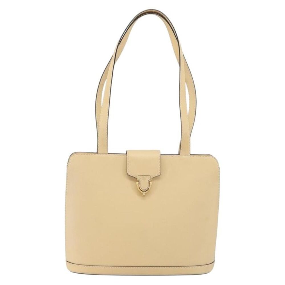 Celine Vintage Leather Beige Leather Shoulder Bag Bag